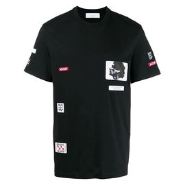 Black Stylish Mens T Shirts Hip Hop Blank Cool Printed T Shirts With Custom Logo