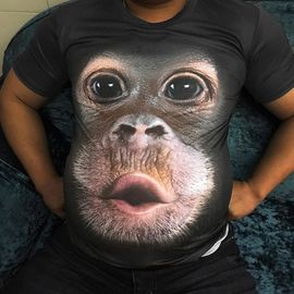 Animal Printing 3D Fashionable Mens T Shirts O Neck With Breathable Fabric