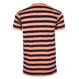 Summer Fashionable Mens T Shirts , Short Sleeves Striped T Shirts 100% Cotton